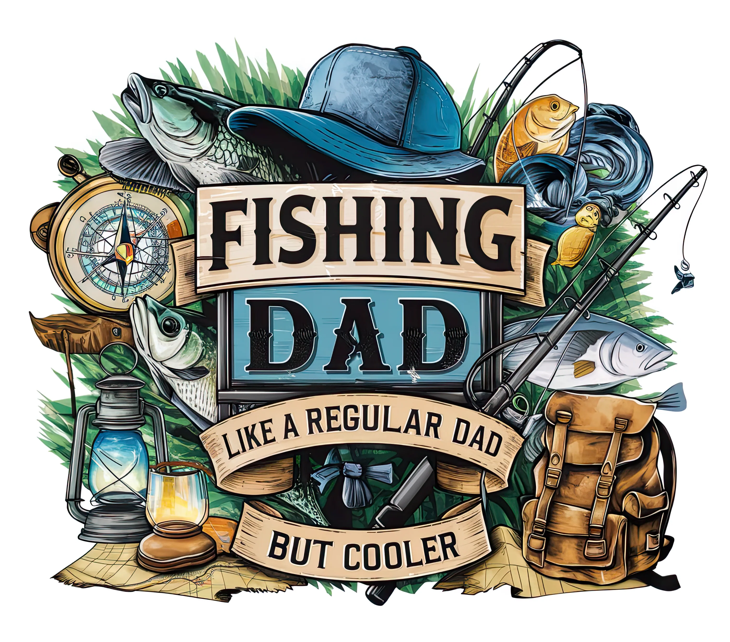 Dad - Fishing Dad Design on Tumbler, Can, Flask, or Water bottle - Image 3