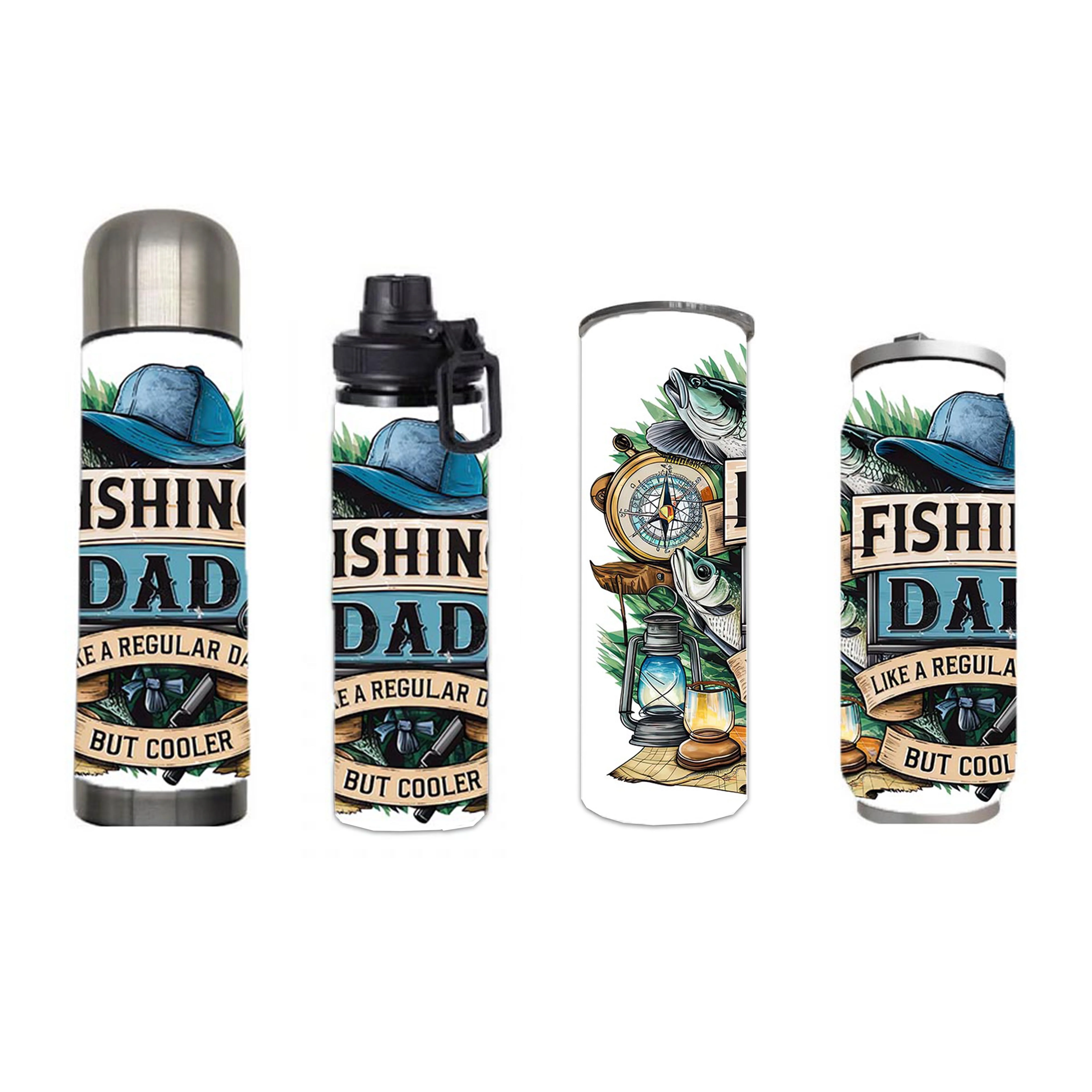 Dad - Fishing Dad Design on Tumbler, Can, Flask, or Water bottle - Image 7