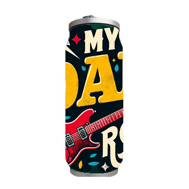Dad - My Dad Rocks Design on Tumbler, Can, Flask, or Water bottle - Image 4