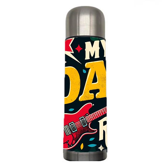 Dad - My Dad Rocks Design on Tumbler, Can, Flask, or Water bottle - Image 5