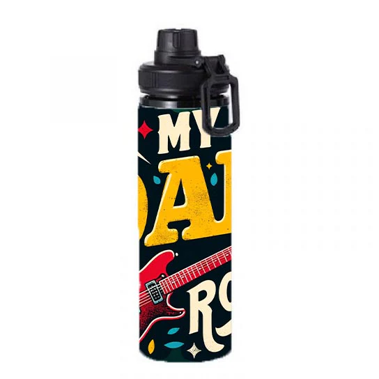 Dad - My Dad Rocks Design on Tumbler, Can, Flask, or Water bottle - Image 6