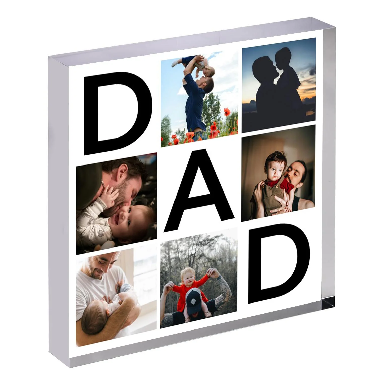 DAD Photo Collage on SQUARE Acrylic, Slate, Mug or Magnet - Image 3