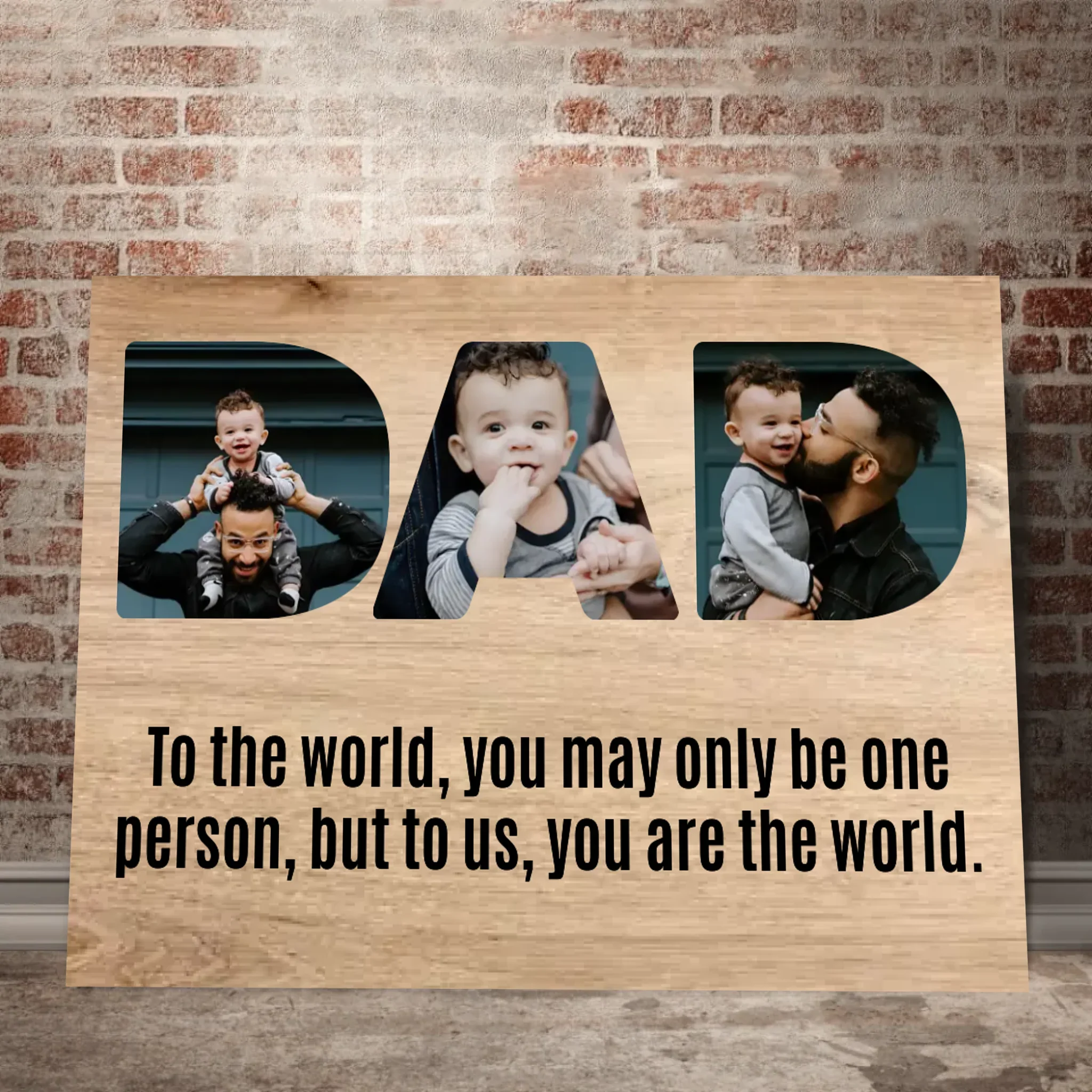 Dad Upload Photo Canvas - To Us You Are The World - Image 2