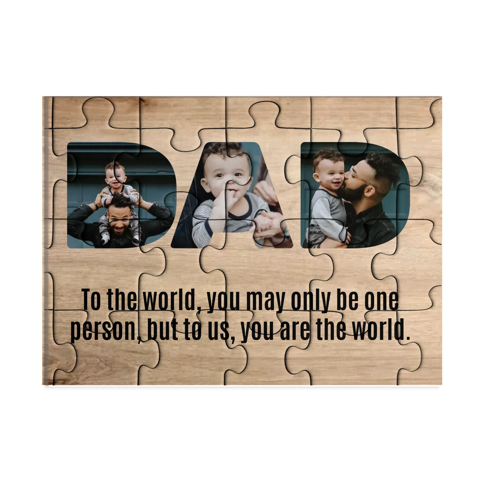 Dad Upload Photo Puzzle - To Us You Are The World - Image 3