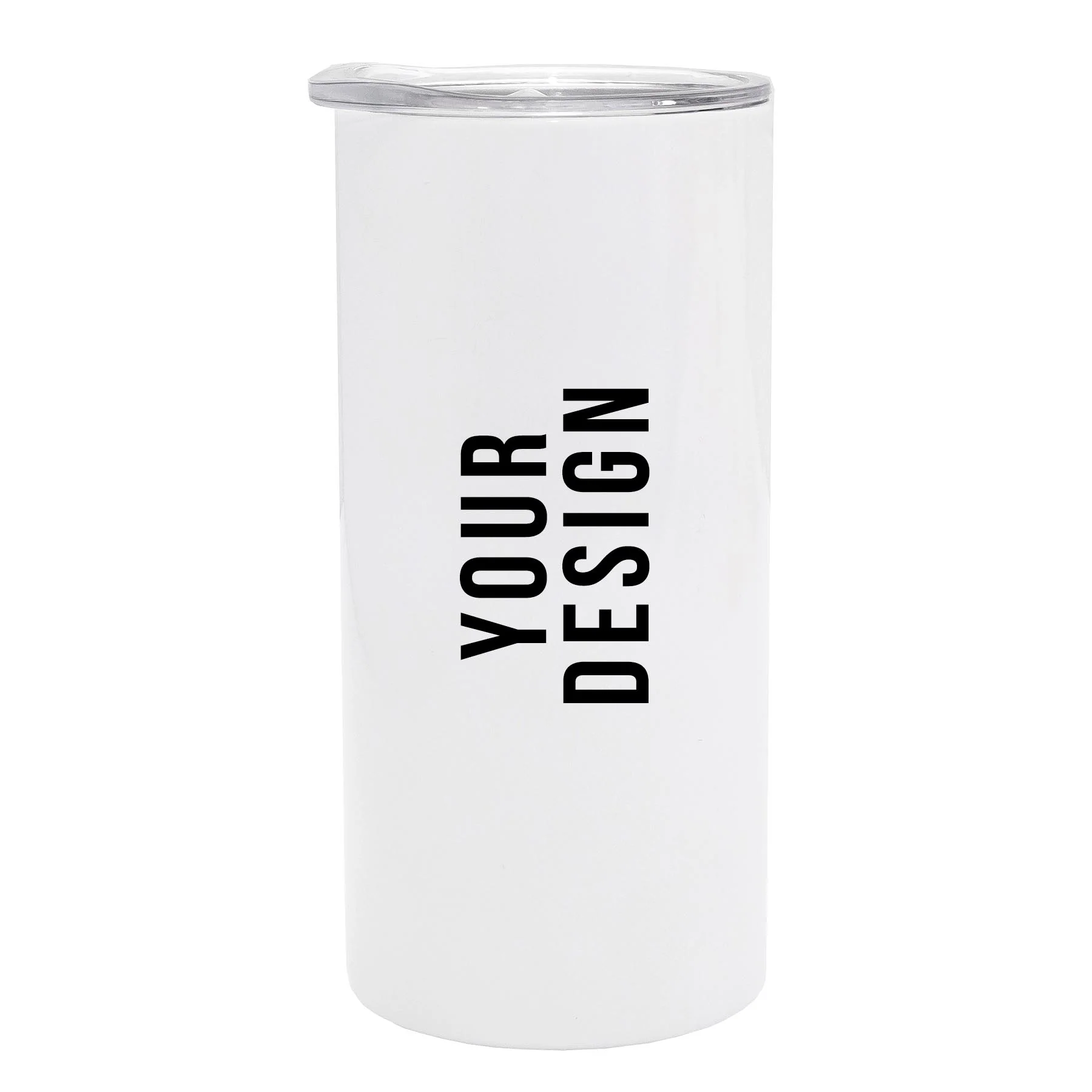 Personalised Double wall 15oz Stainless Steel Skinny Tumbler (White)