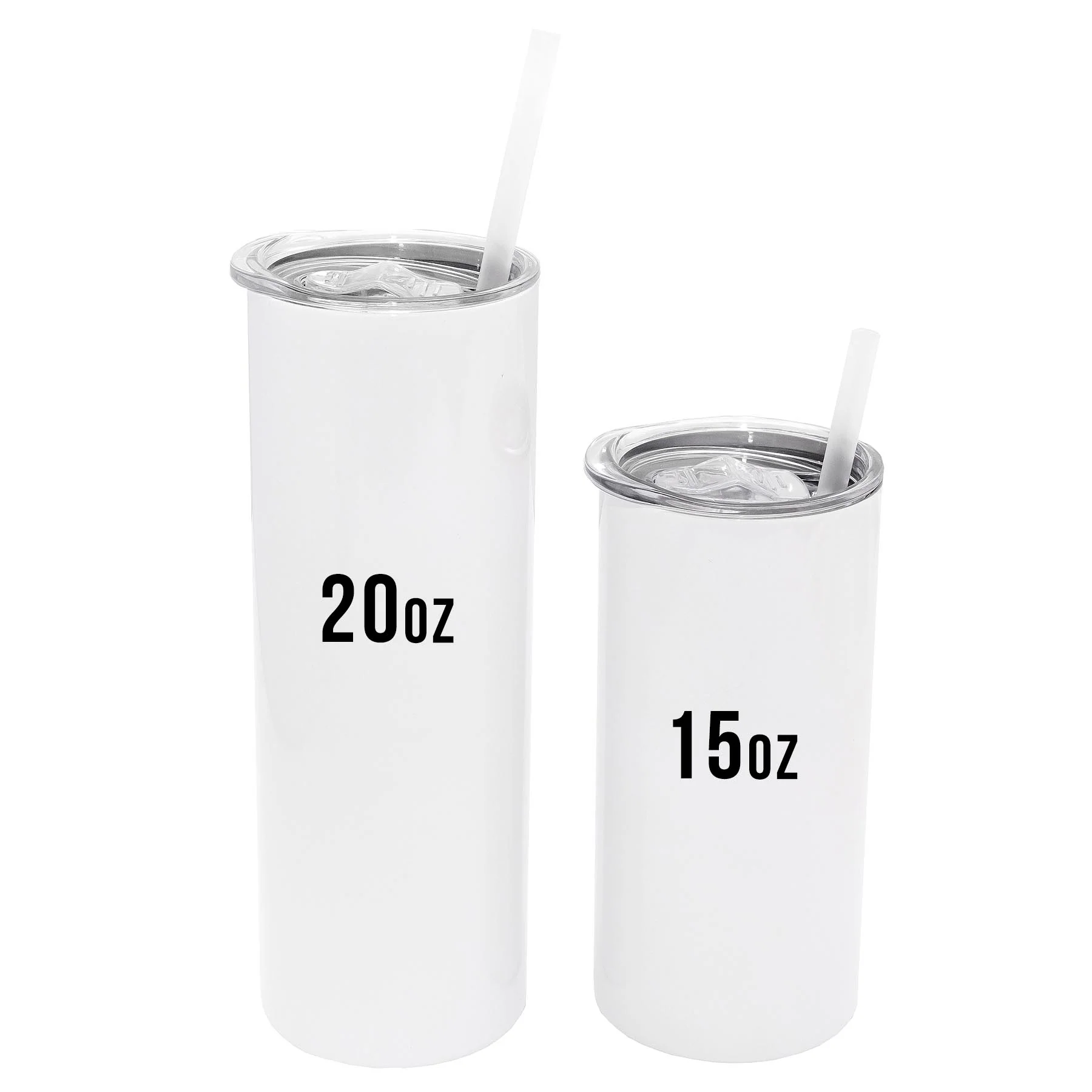 Personalised Double wall 15oz Stainless Steel Skinny Tumbler (White) - Image 12