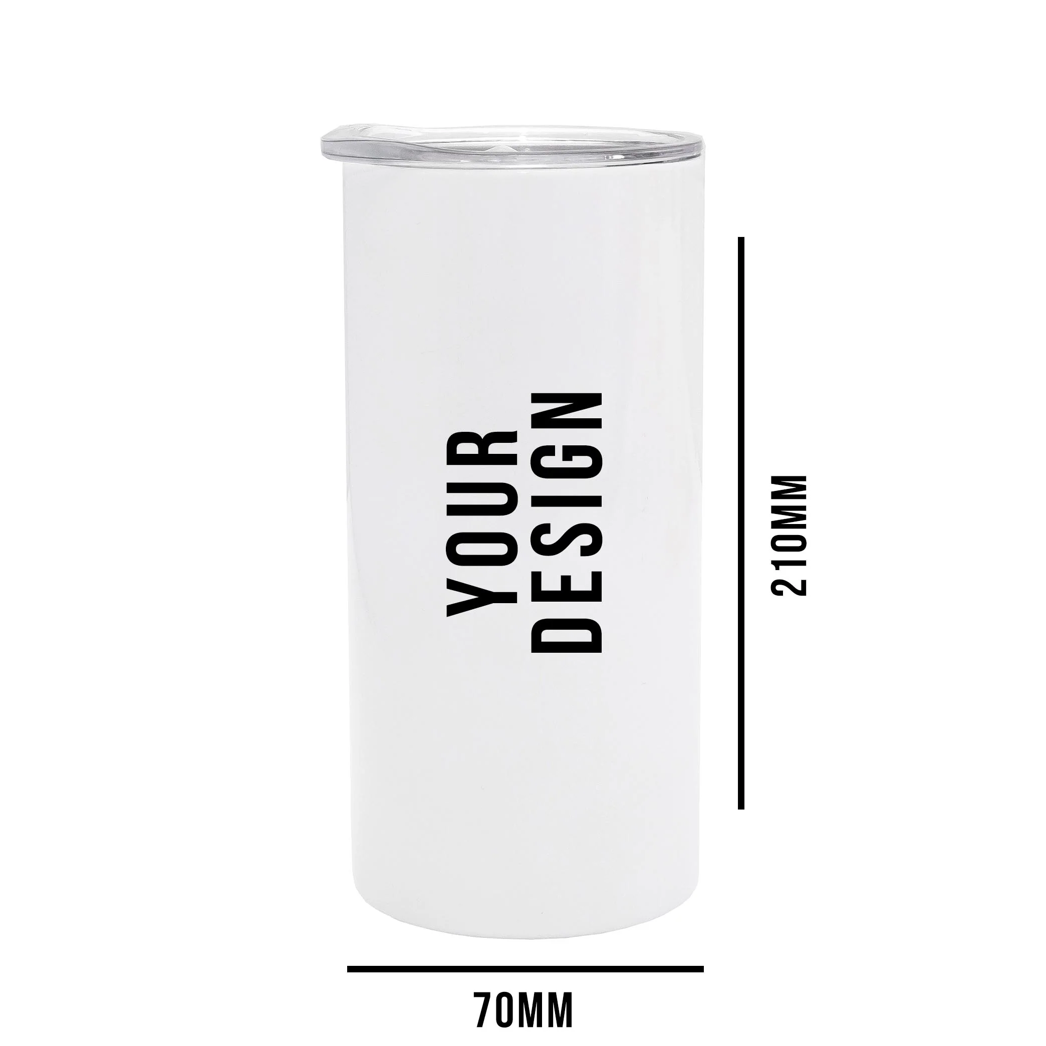 Personalised Double wall 15oz Stainless Steel Skinny Tumbler (White) - Image 13