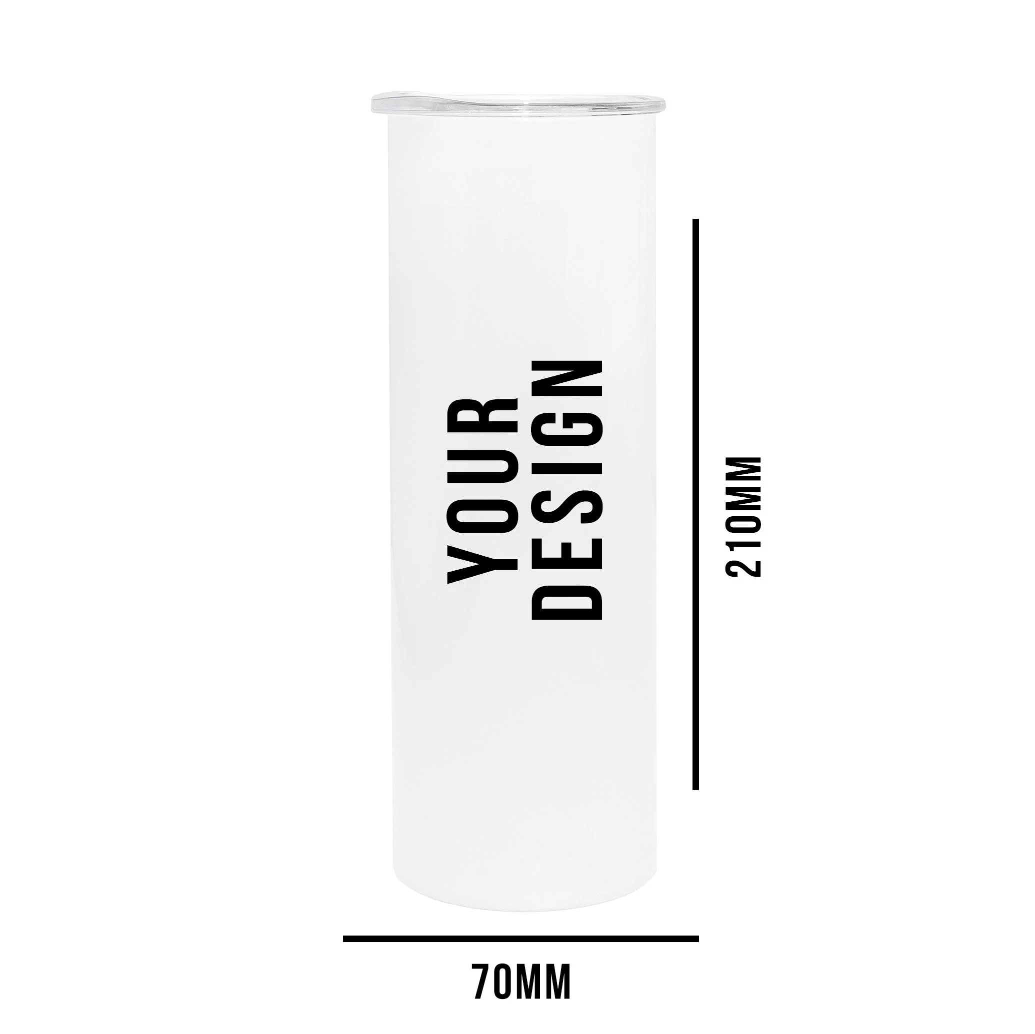 Personalised Double wall 20oz Stainless Steel Skinny Tumbler (White) - Image 12