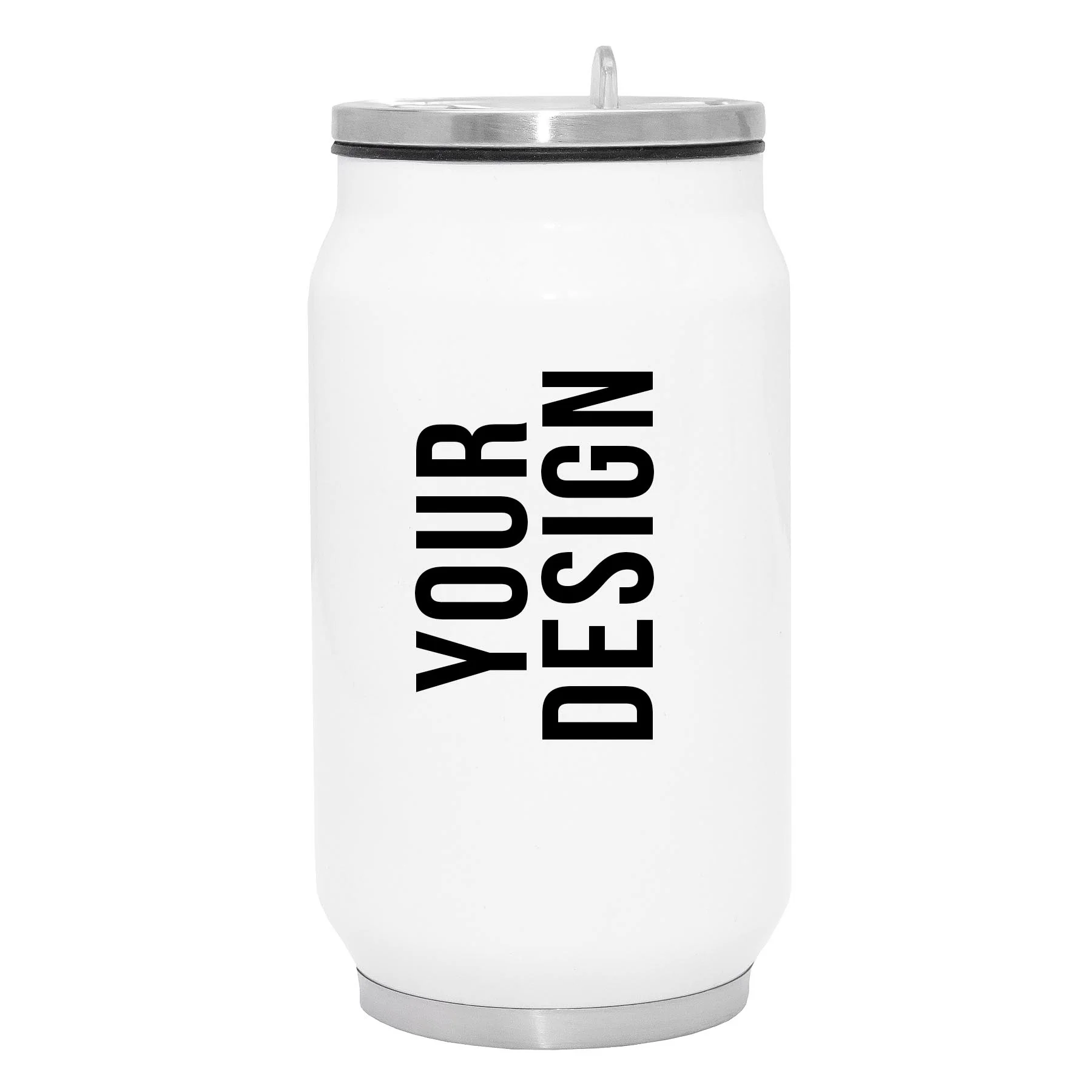 Personalised Double wall Stainless Steel 250ml Can (White)