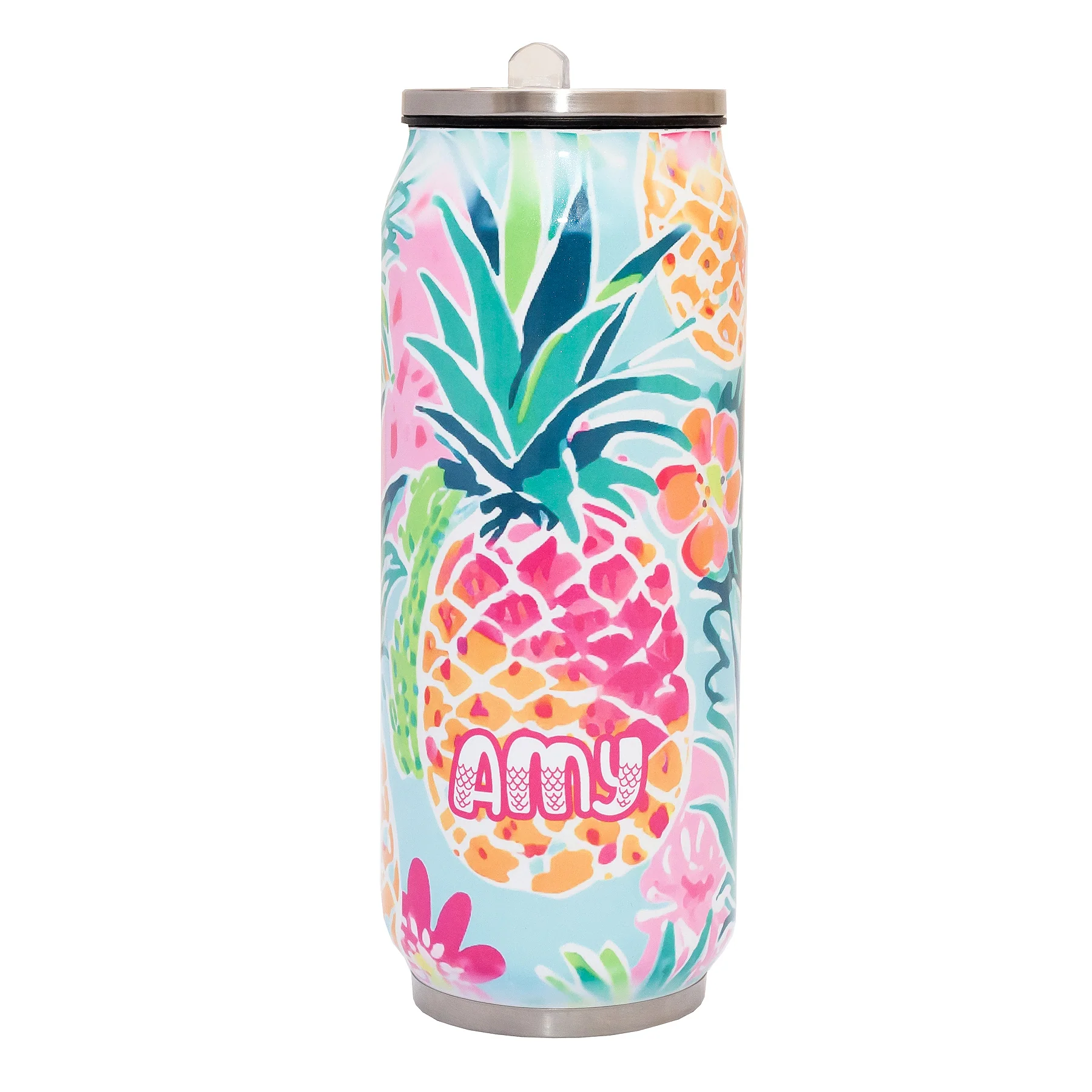 Personalised Double wall Stainless Steel 400ml Can (White) - Image 2