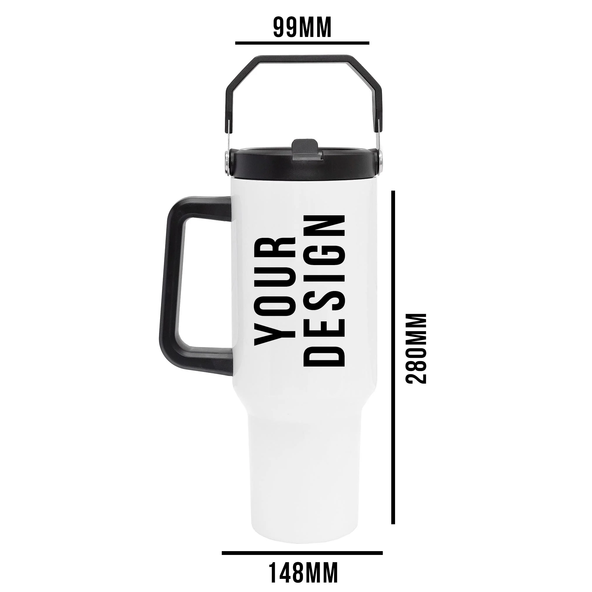 Personalised Double Wall Stainless Steel 40oz Big Jack Tumbler White - Image 12
