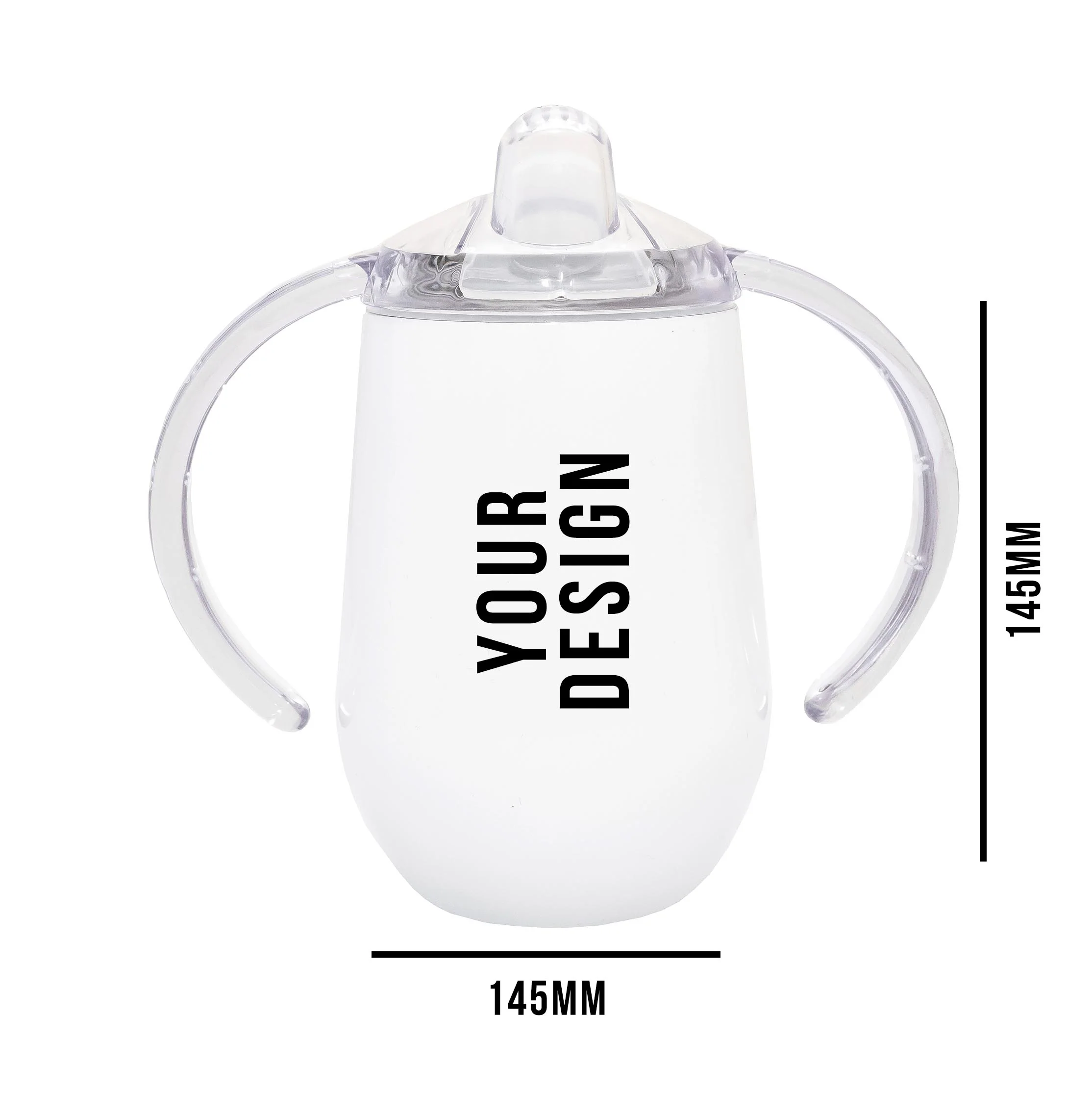 Personalised  Double wall Stainless Steel baby sippy cup (egg shape white) - Image 10