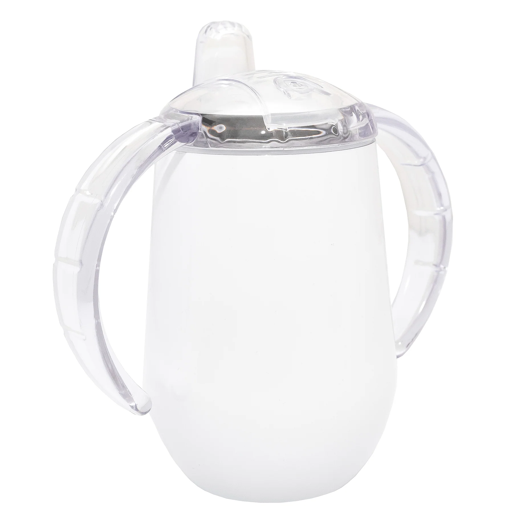 Personalised  Double wall Stainless Steel baby sippy cup (egg shape white) - Image 6