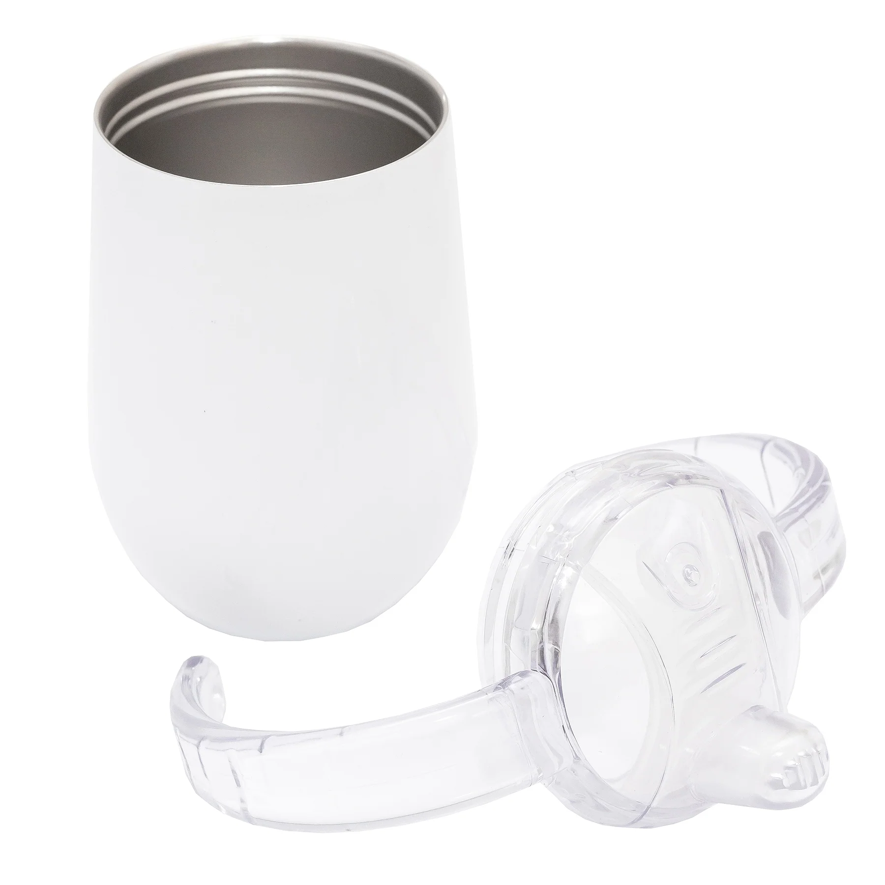 Personalised  Double wall Stainless Steel baby sippy cup (egg shape white) - Image 8