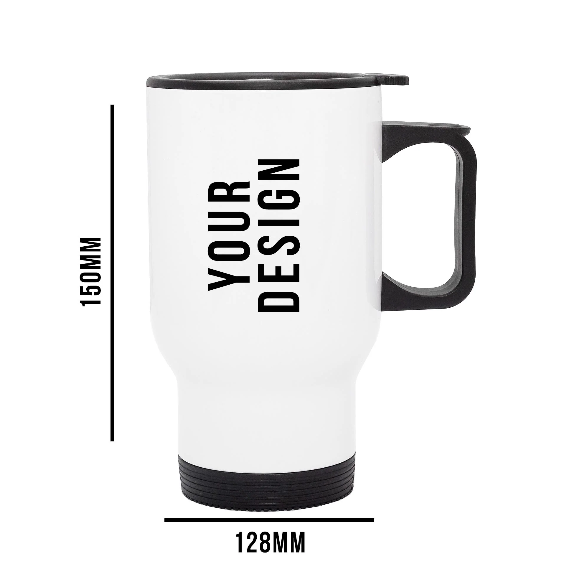 Personalised Double wall Stainless Steel travel mug (White) - Image 14