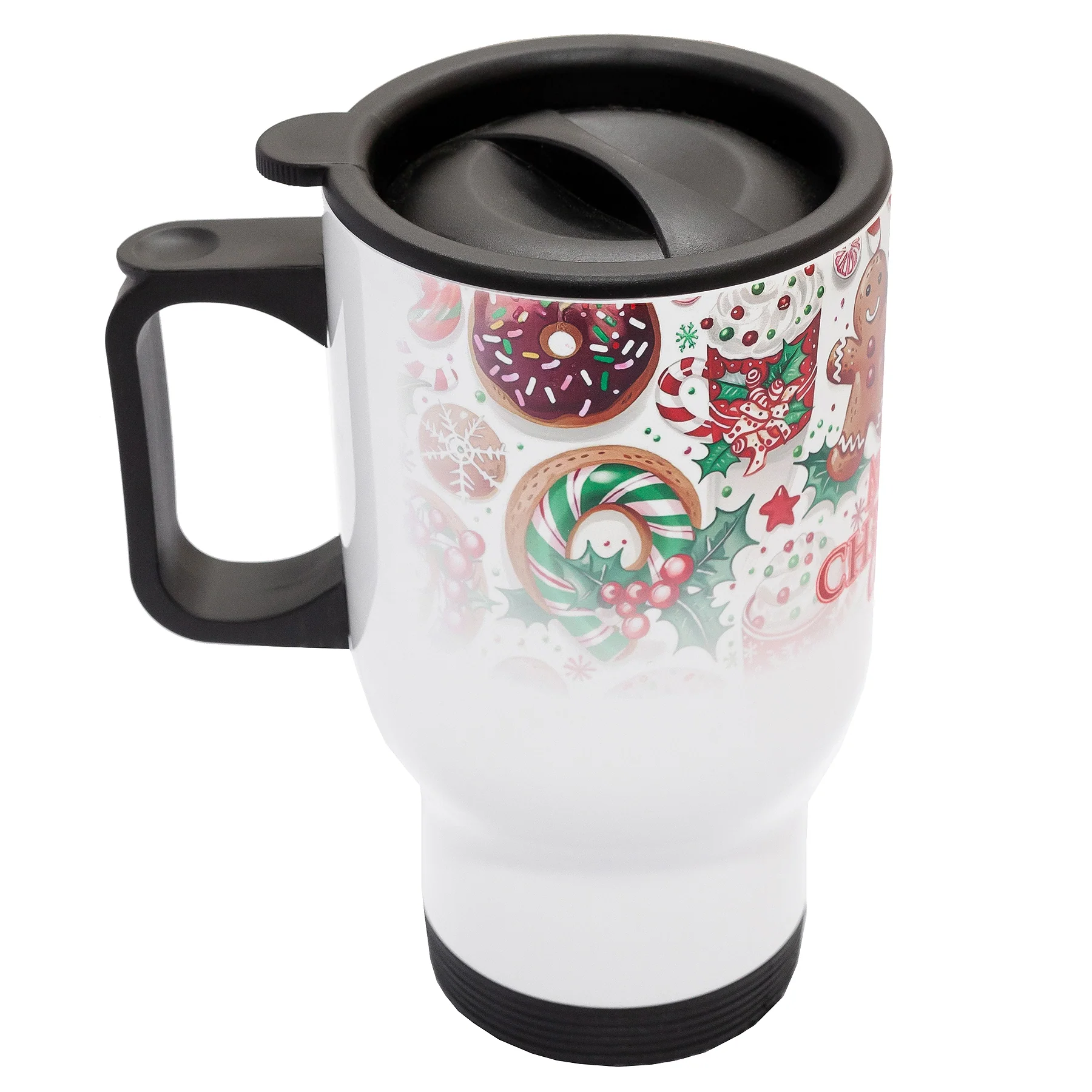 Personalised Double wall Stainless Steel travel mug (White) - Image 3