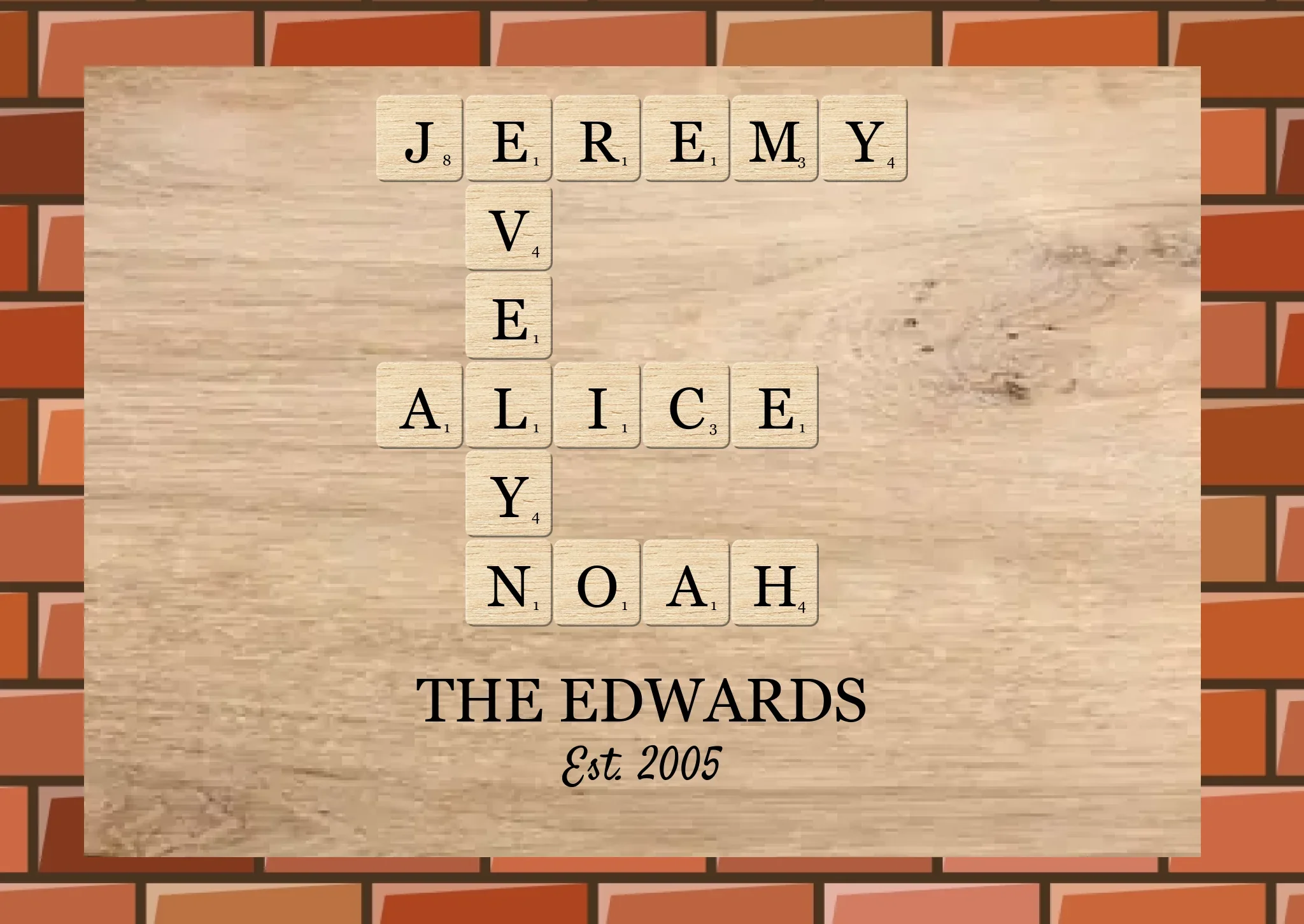 Family Names Scrabble Crossword Puzzle Art - Personalized Canvas - Image 10