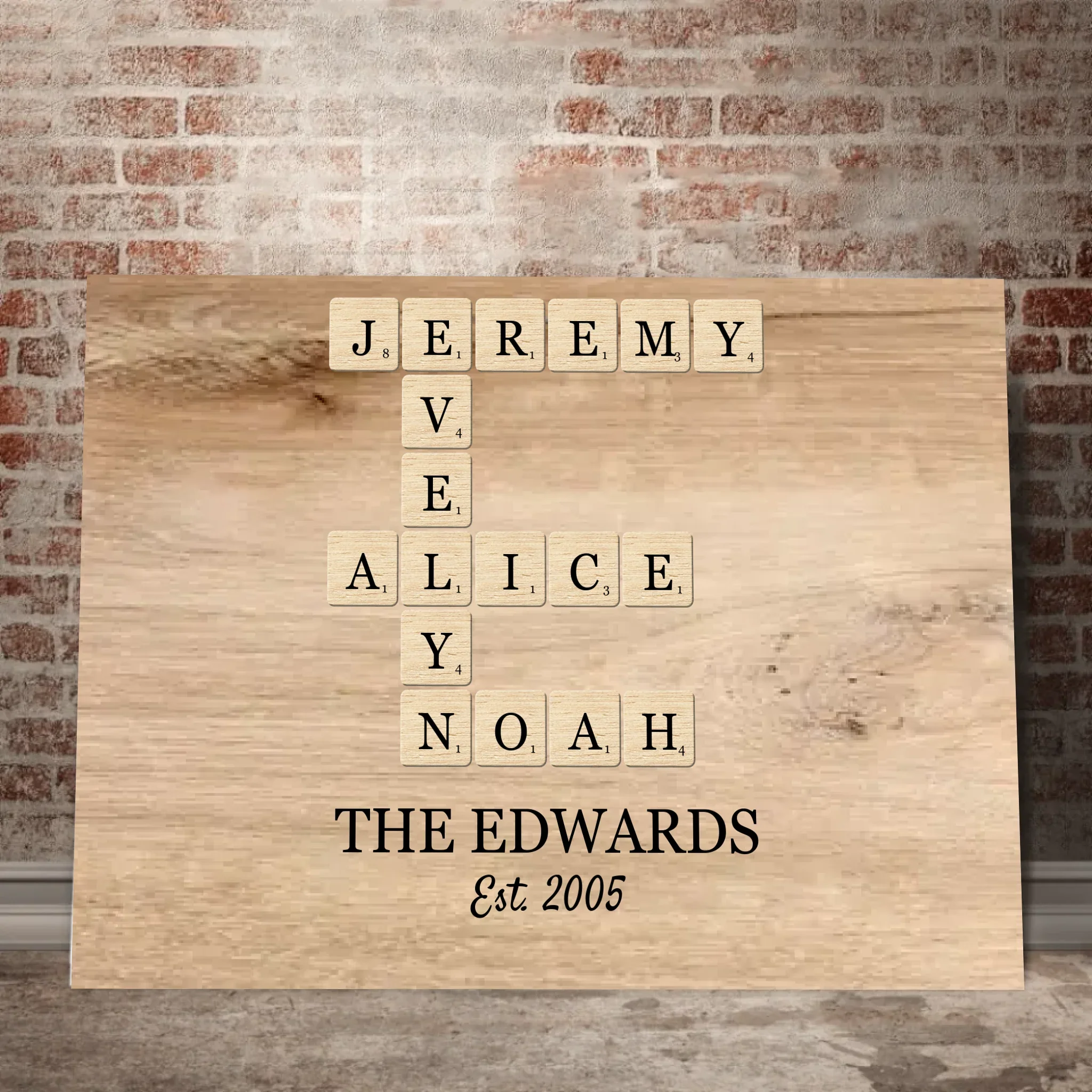 Family Names Scrabble Crossword Puzzle Art - Personalized Canvas - Image 11