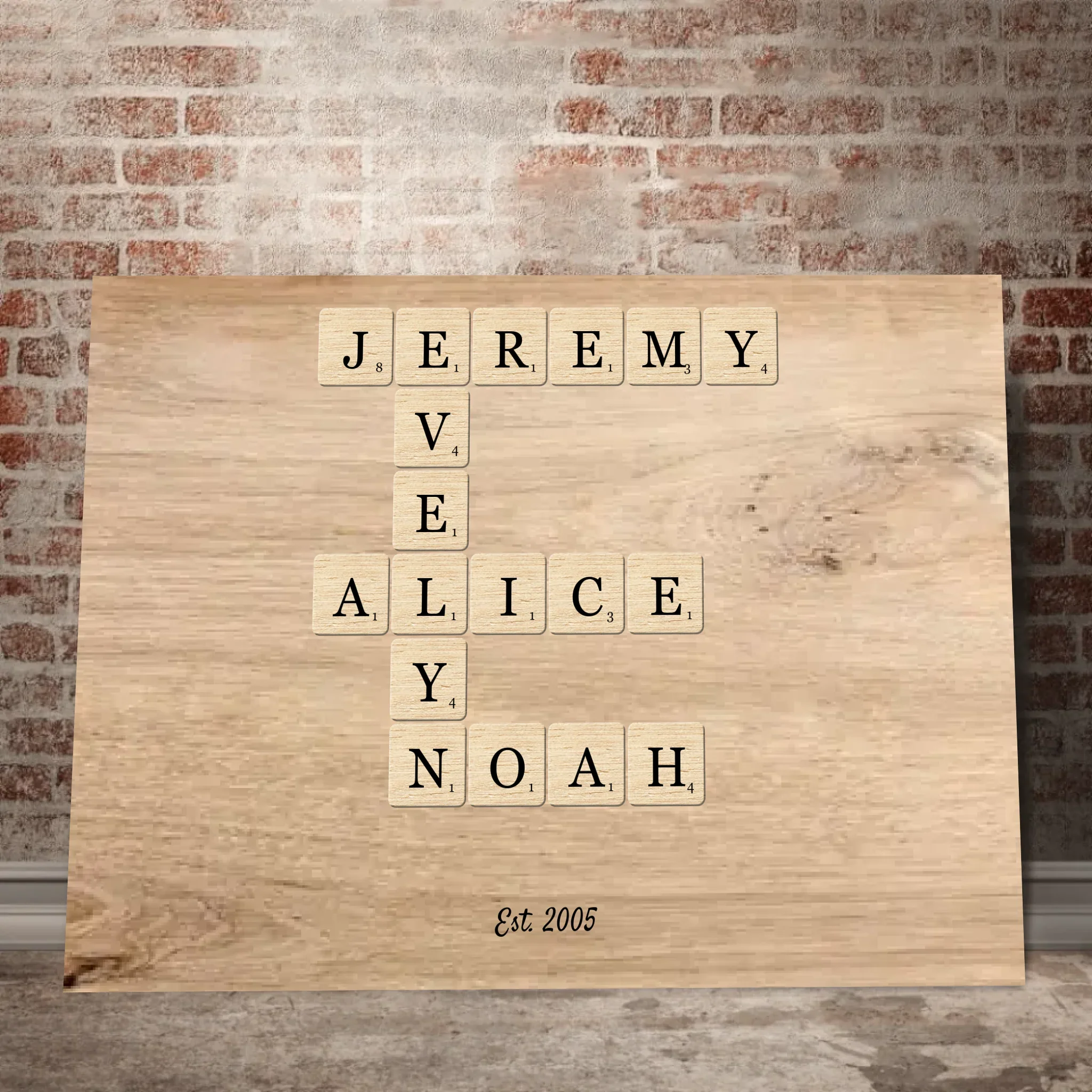 Family Names Scrabble Crossword Puzzle Art - Personalized Canvas - Image 12