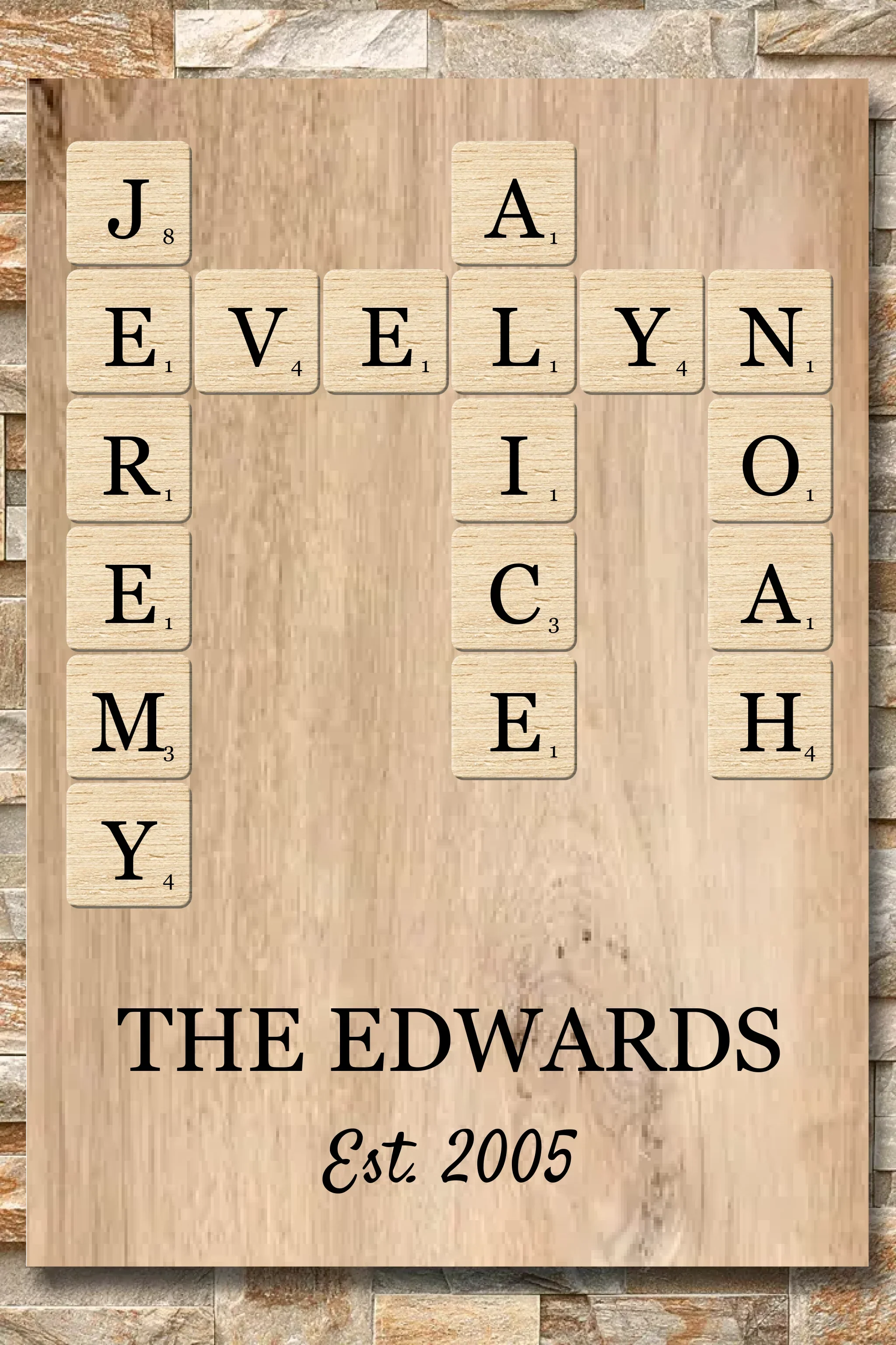 Family Names Scrabble Crossword Puzzle Art - Personalized Canvas - Image 6