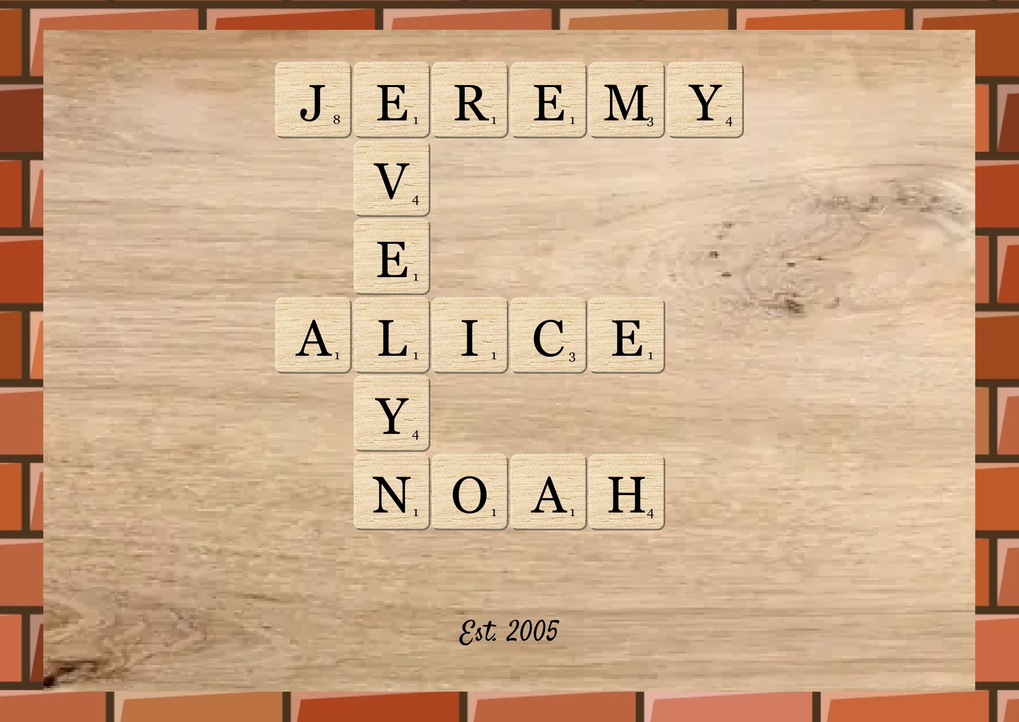 Family Names Scrabble Crossword Puzzle Art - Personalized Canvas - Image 7