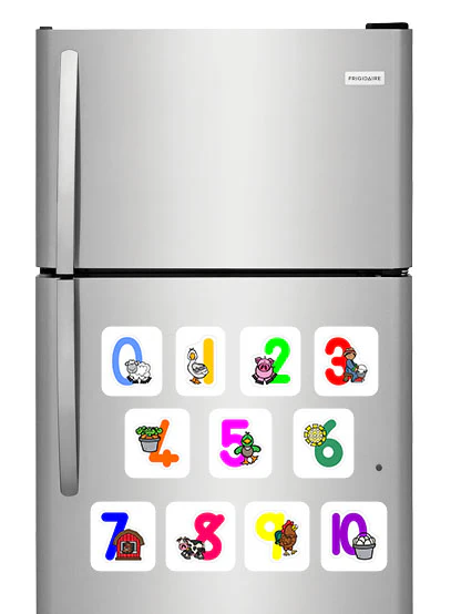 Farm Animal Theme Numbers Photo Fridge Magnets - (11 PER PACK) - Image 2