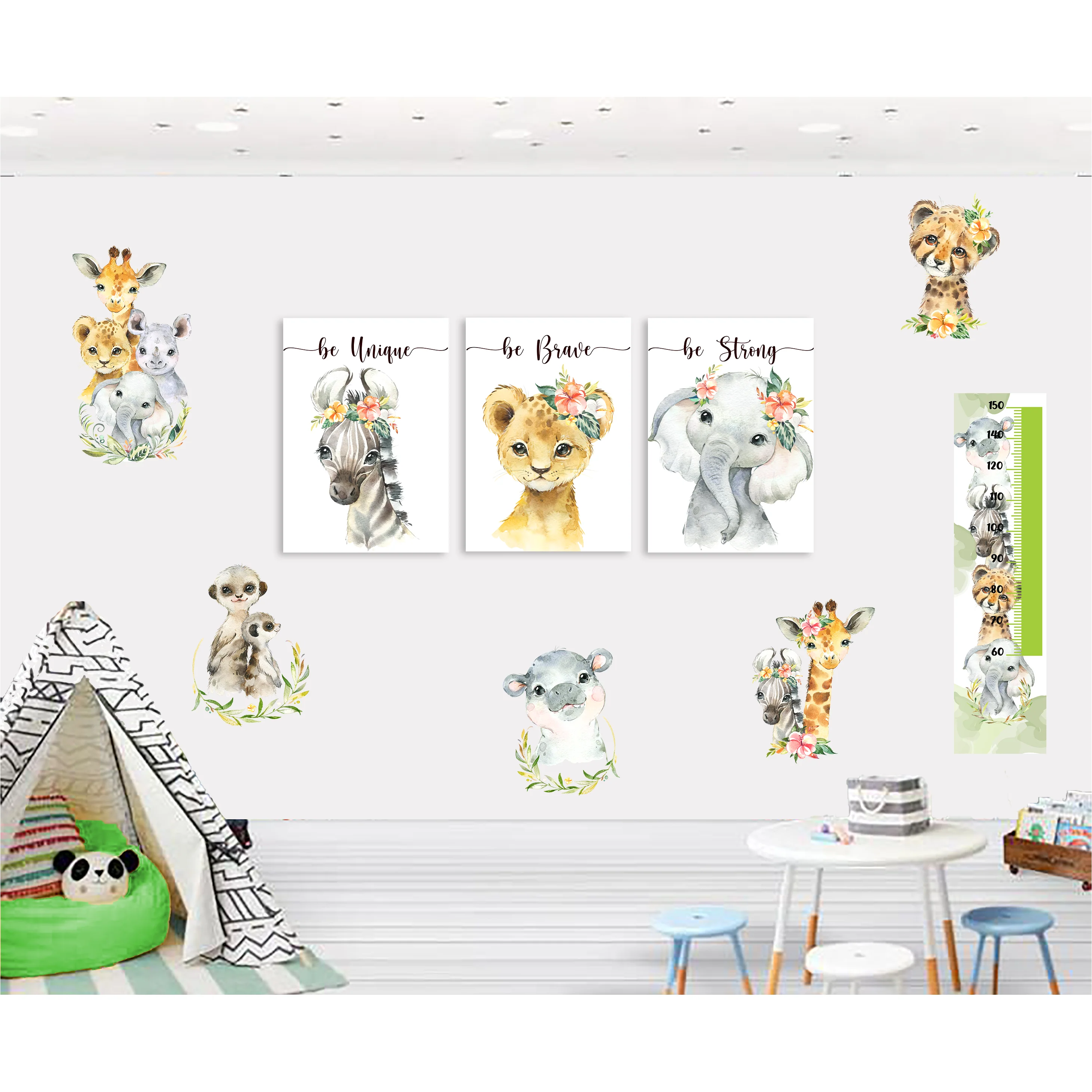 Floral Safari Theme (Canvas & Stickers)