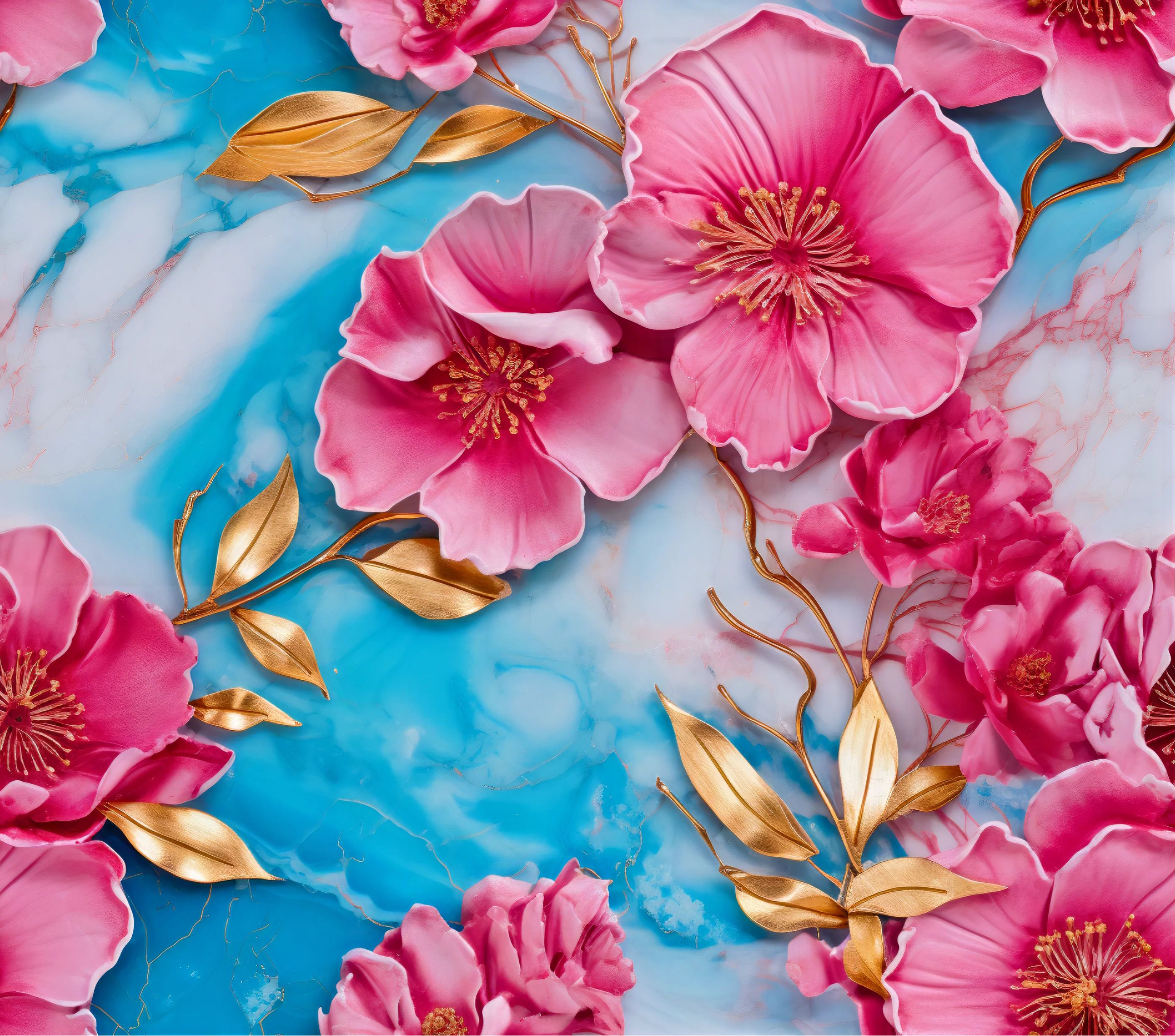 Flowers - 3D Pink Flower Design on Tumbler, Can, Flask, or Water bottle - Image 2