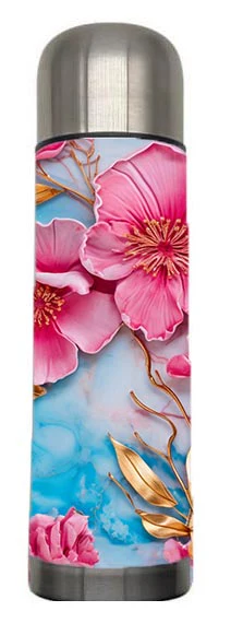 Flowers - 3D Pink Flower Design on Tumbler, Can, Flask, or Water bottle - Image 5
