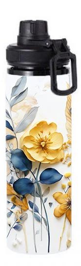 Flowers - 3D Yellow Flower Design on Tumbler, Can, Flask, or Water bottle - Image 6