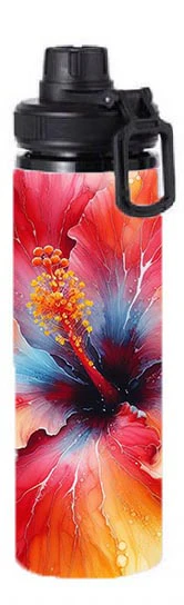Flowers - Alcohol Ink Hibiscus Flower Design on Tumbler, Can, Flask, or Water bottle - Image 6