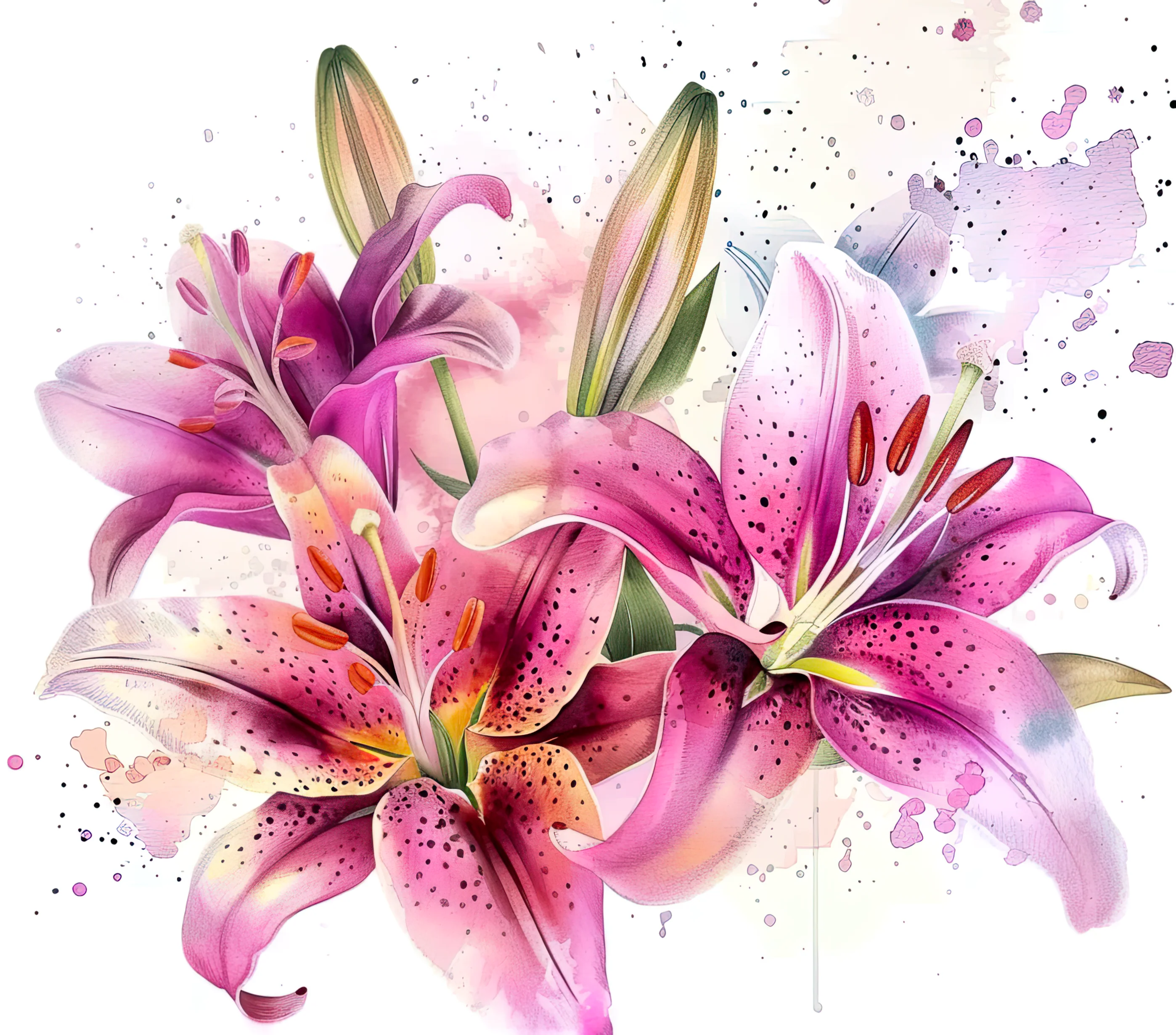 Flowers - Stargazer Lily Spring Flower Design on Tumbler, Can, Flask, or Water bottle - Image 2