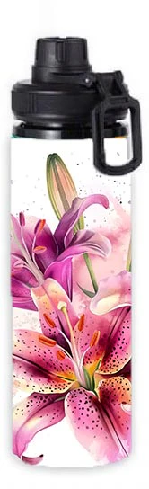 Flowers - Stargazer Lily Spring Flower Design on Tumbler, Can, Flask, or Water bottle - Image 6