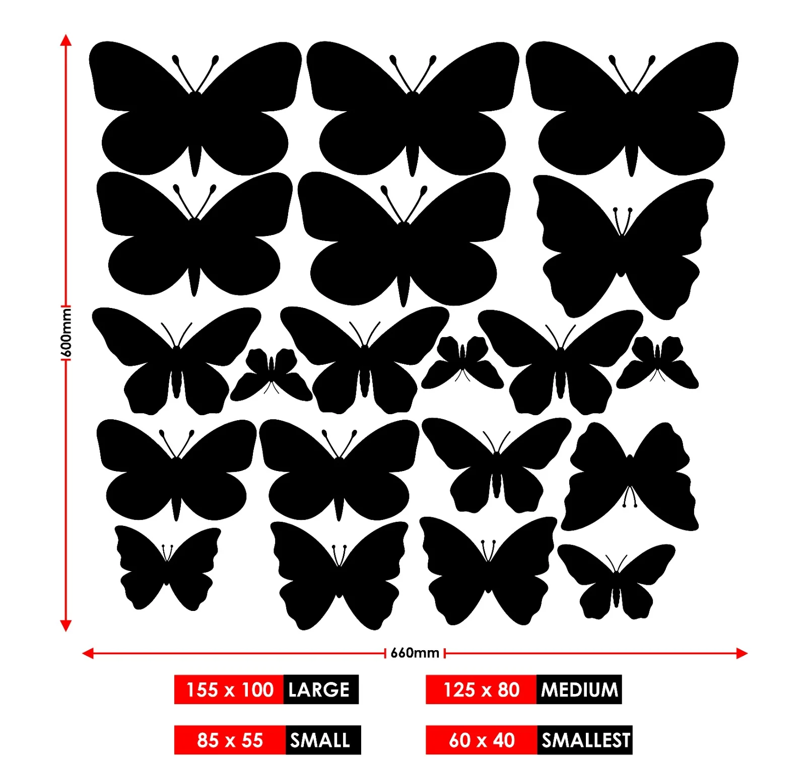 Frosted glass stickers (Anti Collision) - Butterflies x 20 - Image 3
