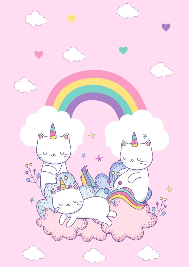 Girls: Set of 1 - Cute unicorn Cats - Image 2