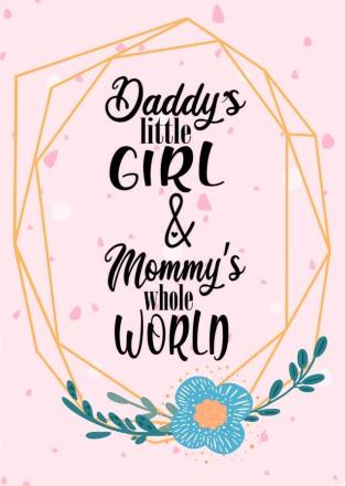 Girls: Set of 1 - Daddy's little girl, Moms whole world - Image 2