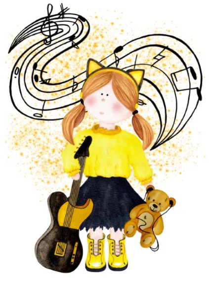 Girls: Set of 1 - Girl with a Guitar - Image 2