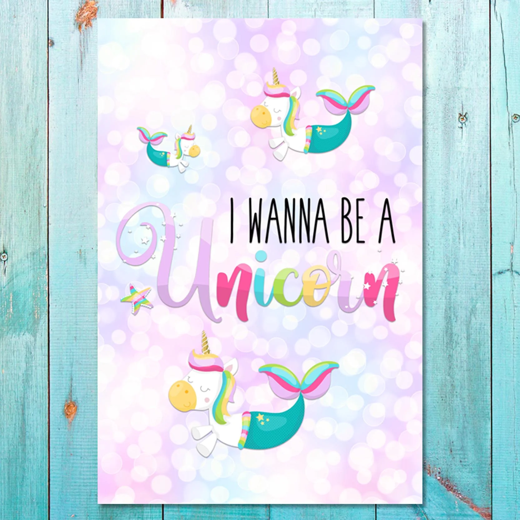 Girls: Set of 1 - I wanna be a Unicorn Mermaid