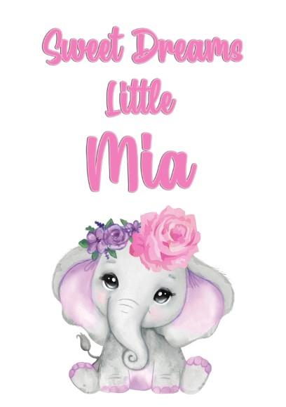 Girls: Set of 1 - Sweet Dreams Elephant Girl - Image 3