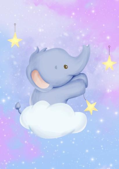 Girls: Set of 3 - Baby elephant on the moon - Image 2