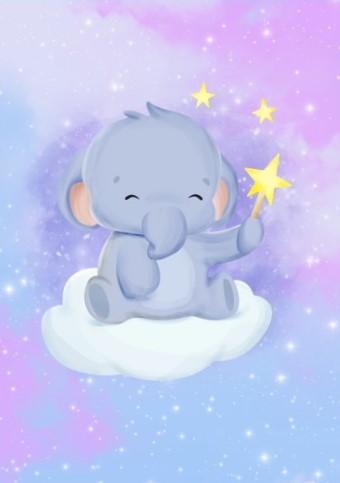 Girls: Set of 3 - Baby elephant on the moon - Image 4