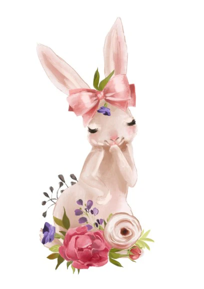 Girls: Set of 3 - Beautiful Forest Bunny - Image 2