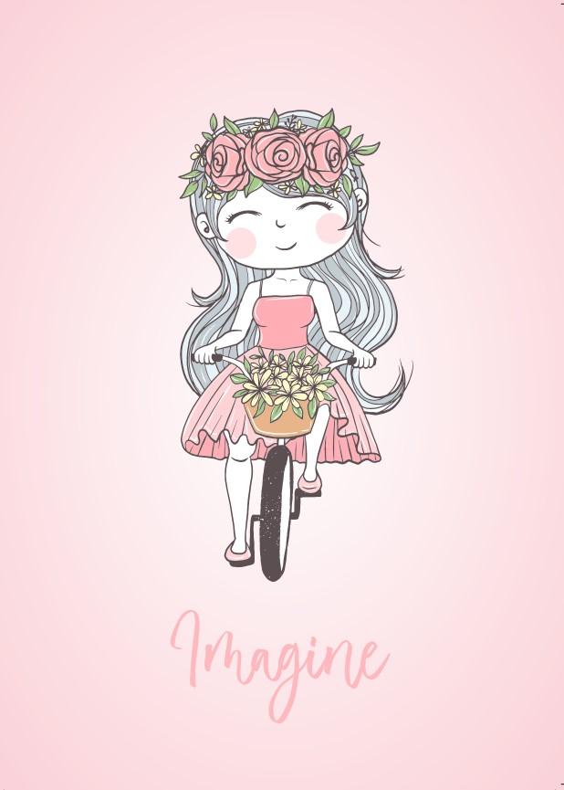 Girls: Set of 3 - Cute Girl Wall Art (1) - Image 3