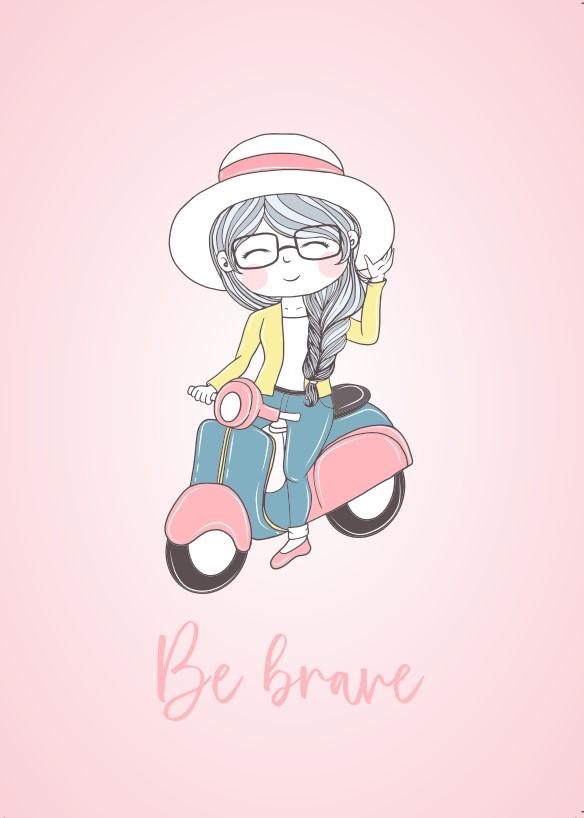 Girls: Set of 3 - Cute Girl Wall Art (2) - Image 2