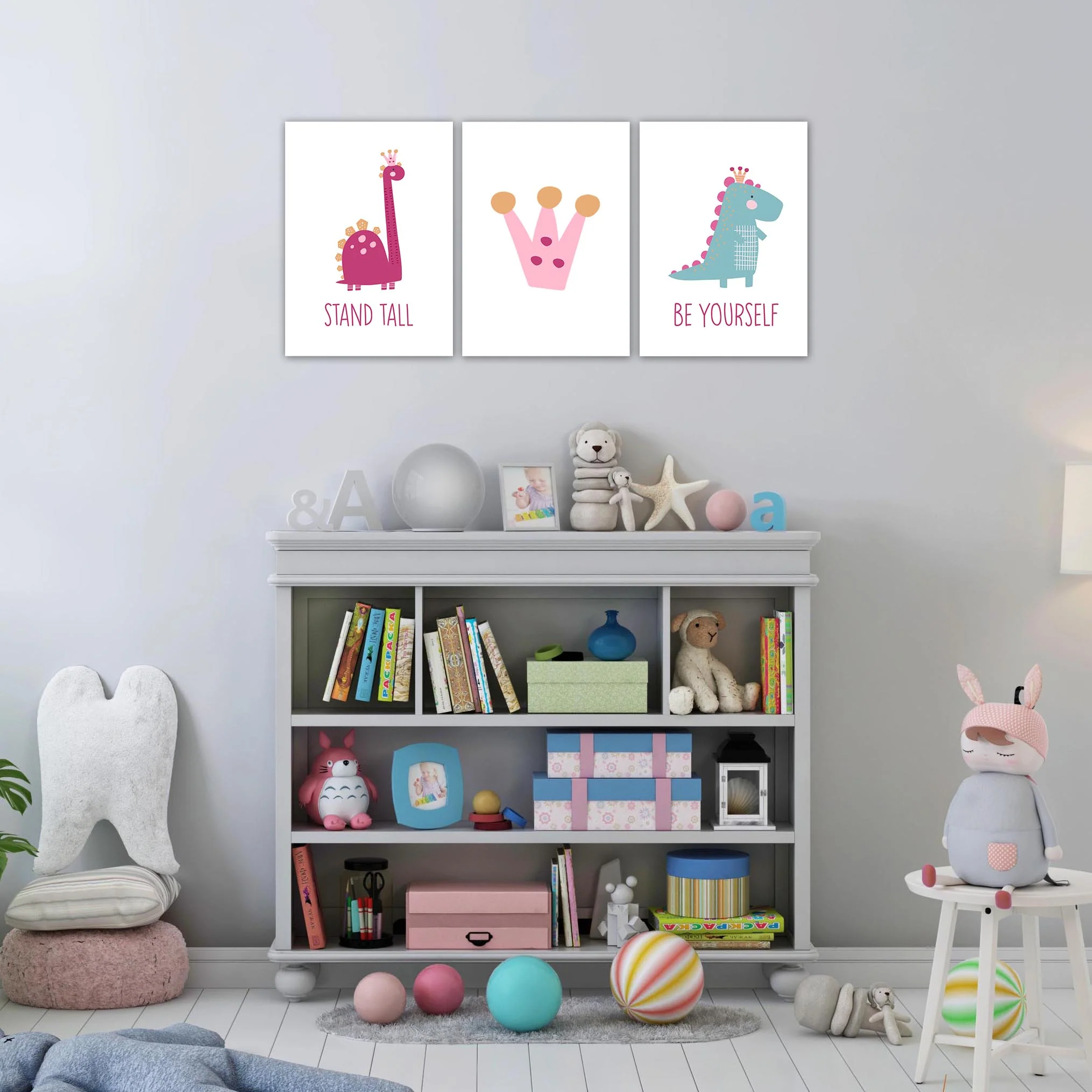 Girls: Set of 3 - Dino Girl Plain - Image 5