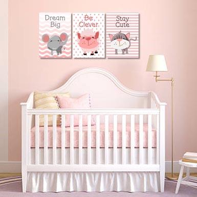 Girls: Set of 3 - Dream Big Elephant - Be Clever Sheet - Stay Cute Cat - Image 5