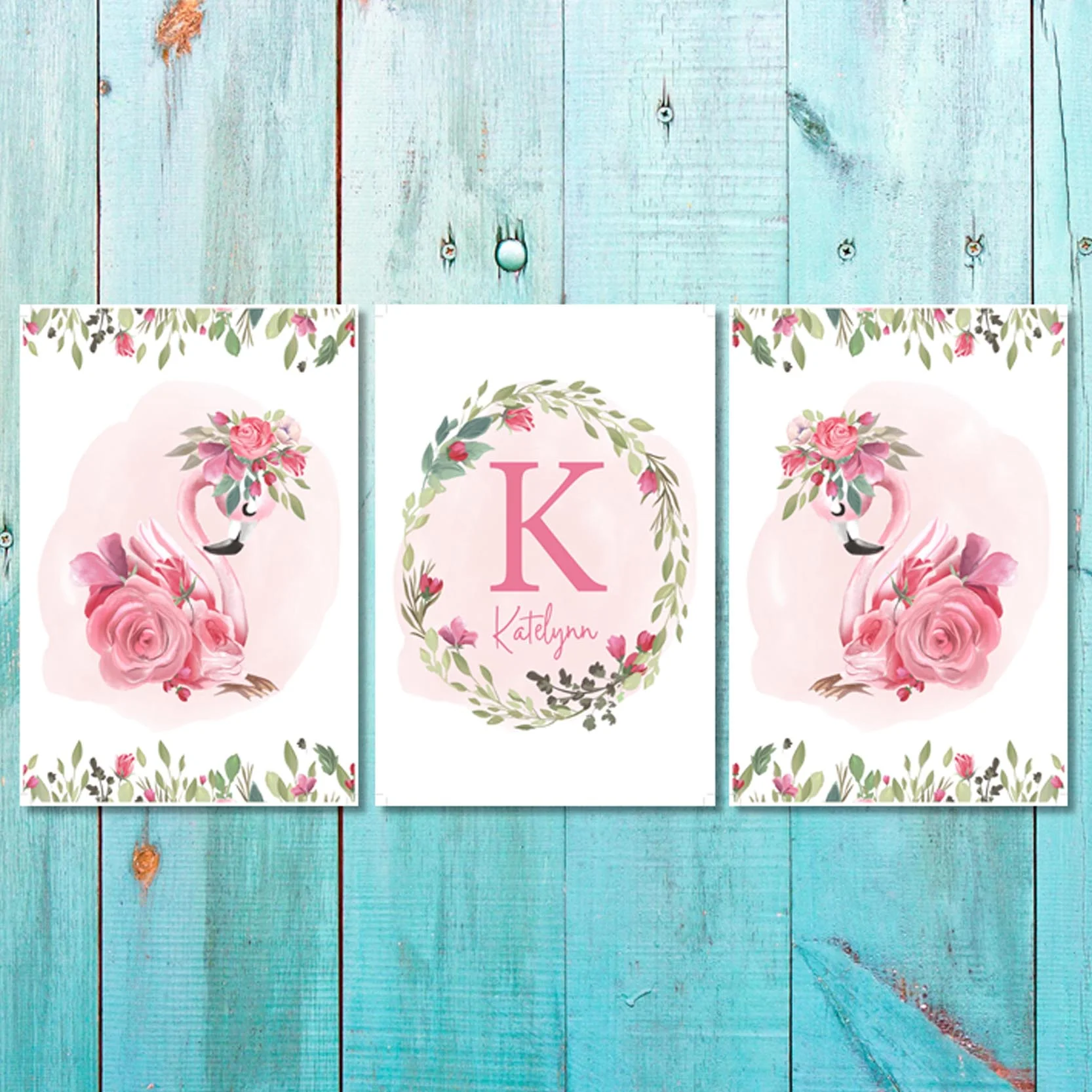 Girls: Set of 3 - Floral Flamingo