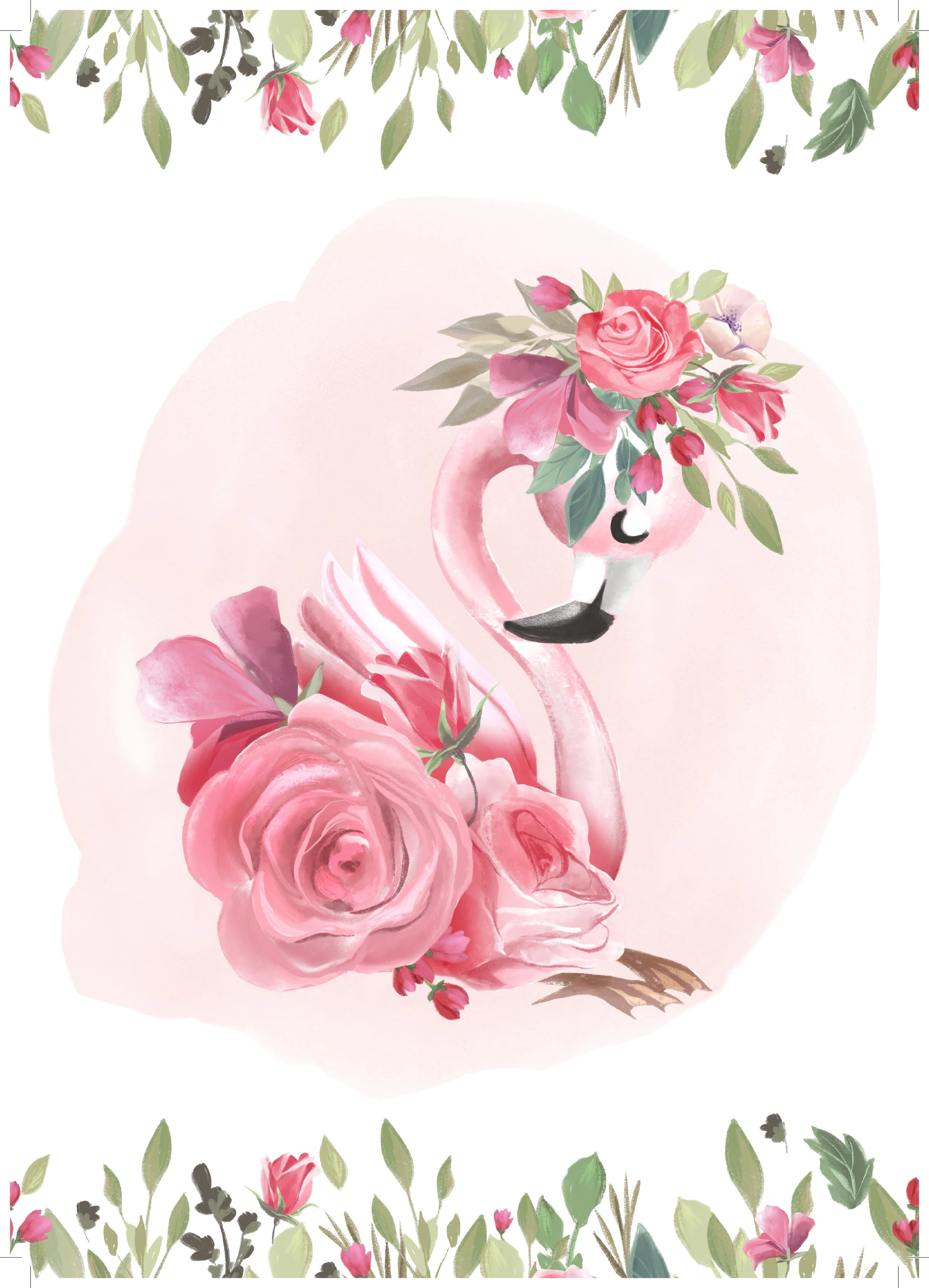 Girls: Set of 3 - Floral Flamingo - Image 2