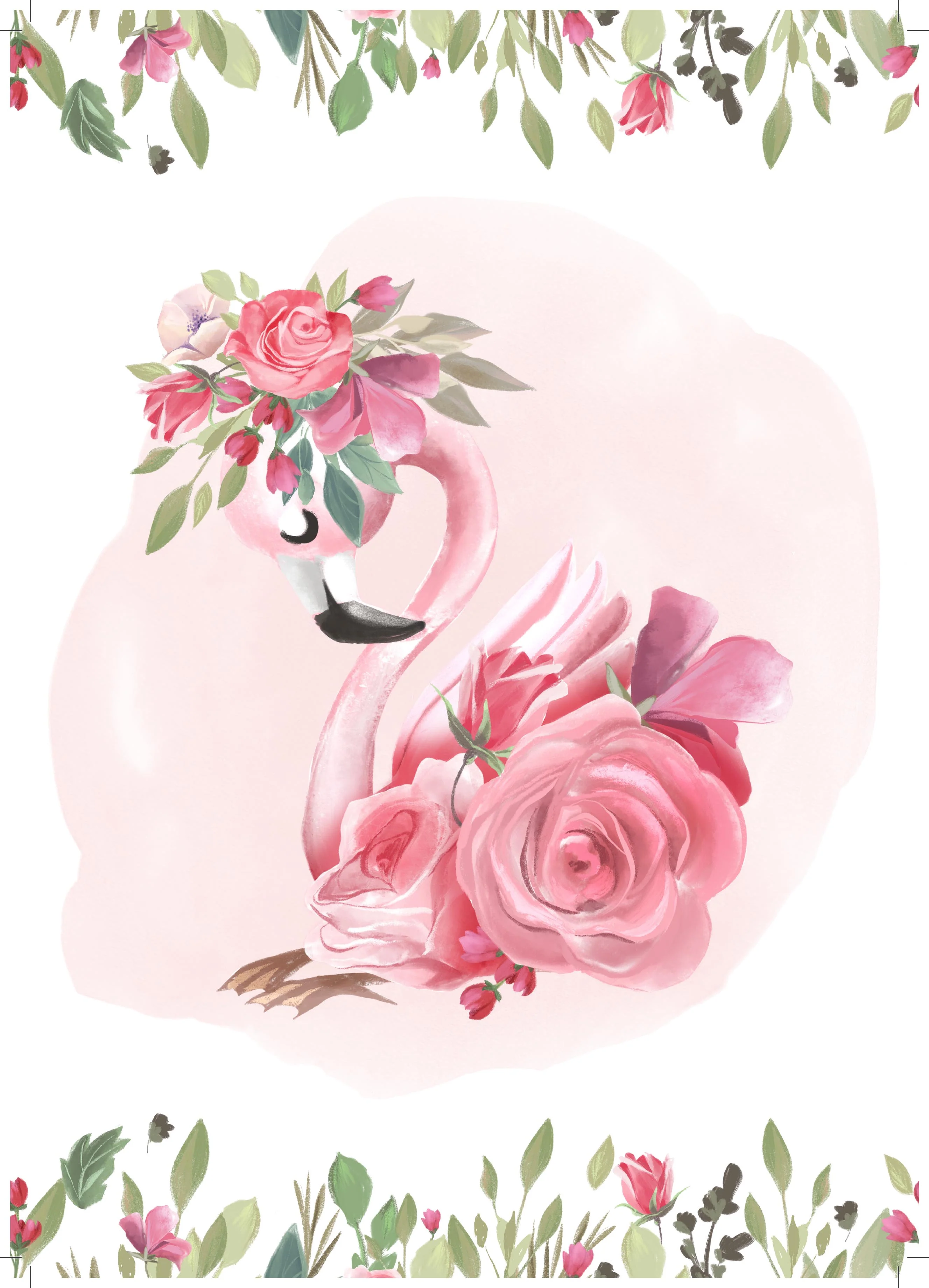 Girls: Set of 3 - Floral Flamingo - Image 4