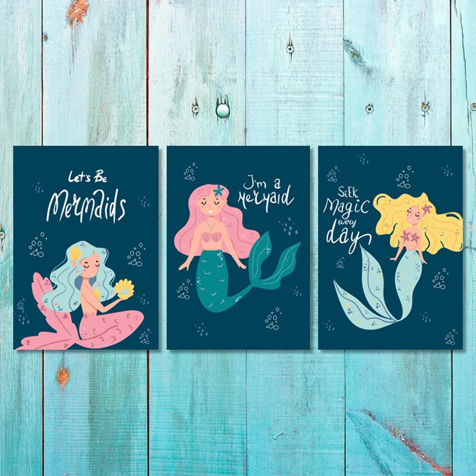 Girls: Set of 3 - Lets-Be-Mermaids (1)